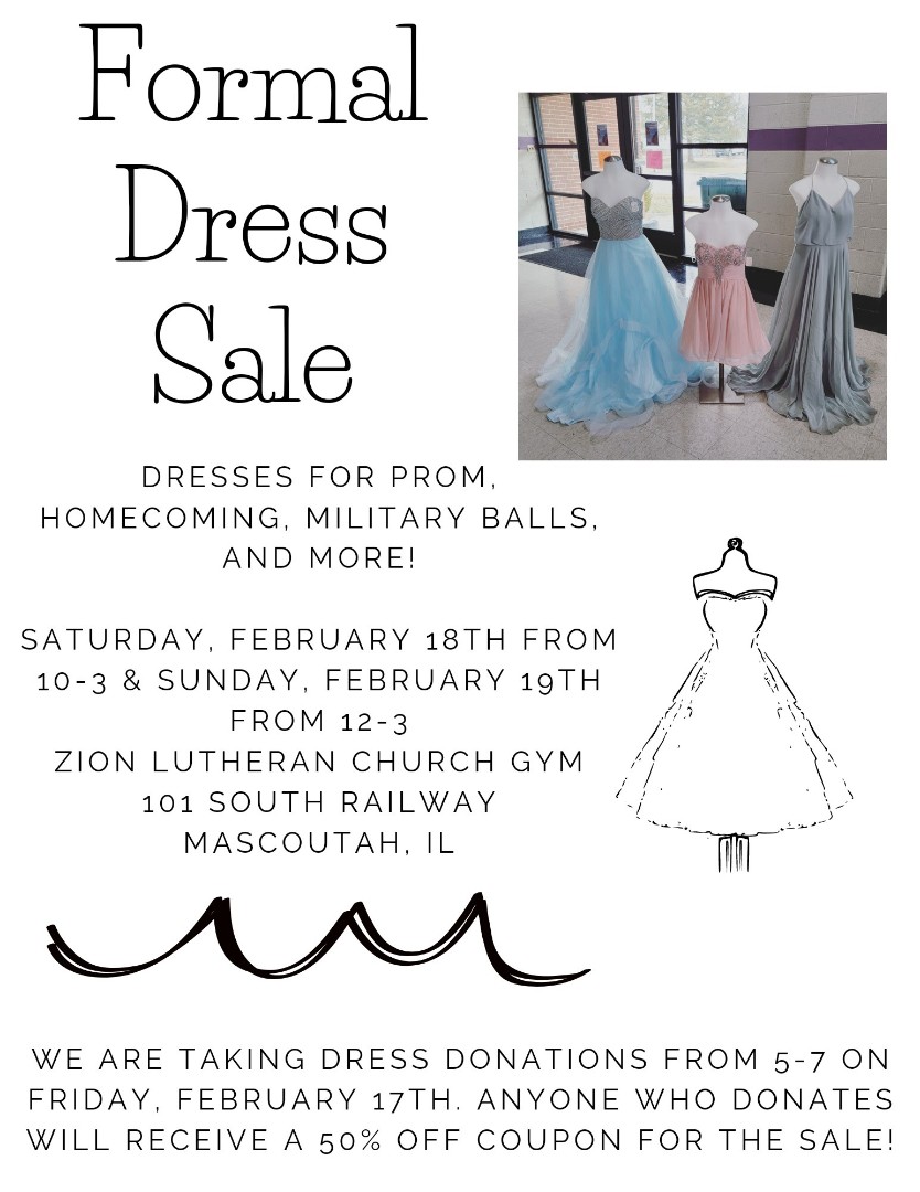Wesclin CUSD 3 Formal Dress Sale